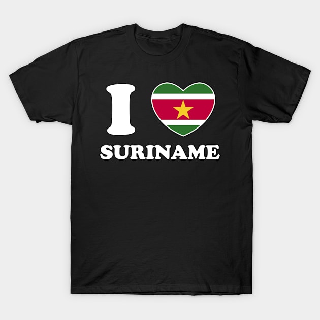 I Love Suriname Heart Flag Women Men Kids Souvenir T-Shirt by BramCrye